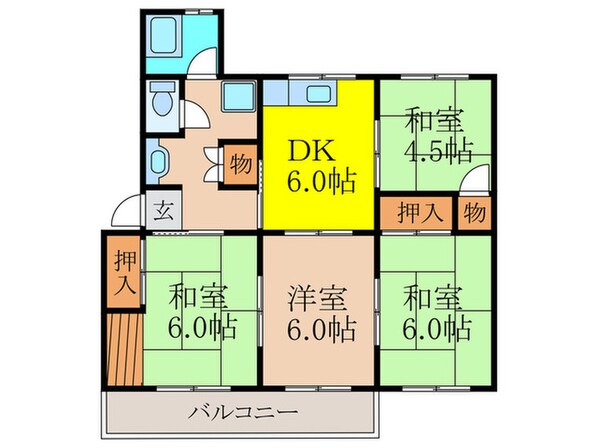 清和台住宅団地22号棟（307）の物件間取画像